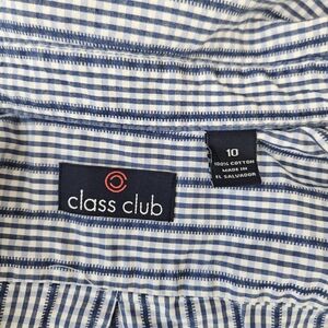 Class Club Blue and White Gingham Shirt